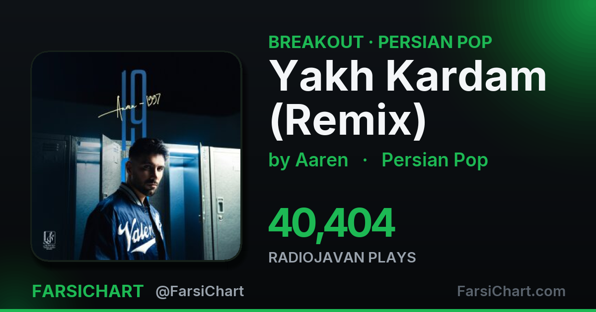 "Yakh Kardam (Remix)" is breaking out — FarsiChart card