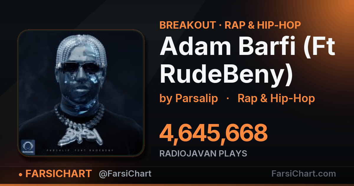 "Adam Barfi (Ft RudeBeny)" is breaking out "Adam Barfi (Ft RudeBeny)" is breaking out — Persian music chart · FarsiChart