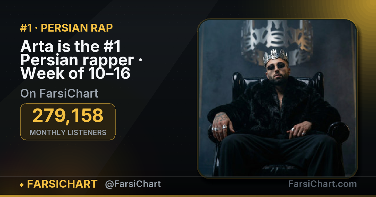 Arta is the #1 Persian rapper · Week of 10–16 August 2026