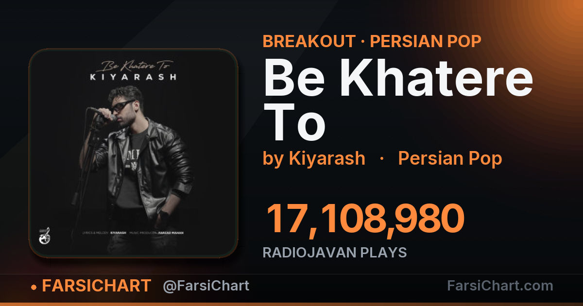 "Be Khatere To" is breaking out "Be Khatere To" is breaking out — Persian music chart · FarsiChart