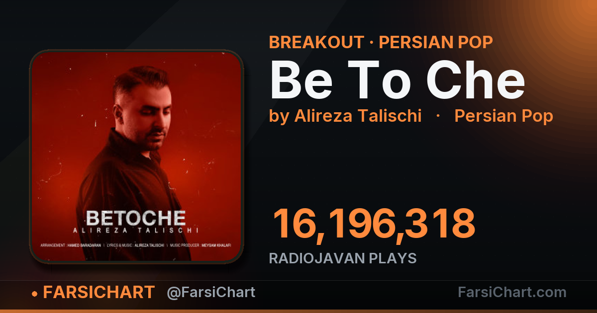 "Be To Che" is breaking out — Persian music chart · FarsiChart