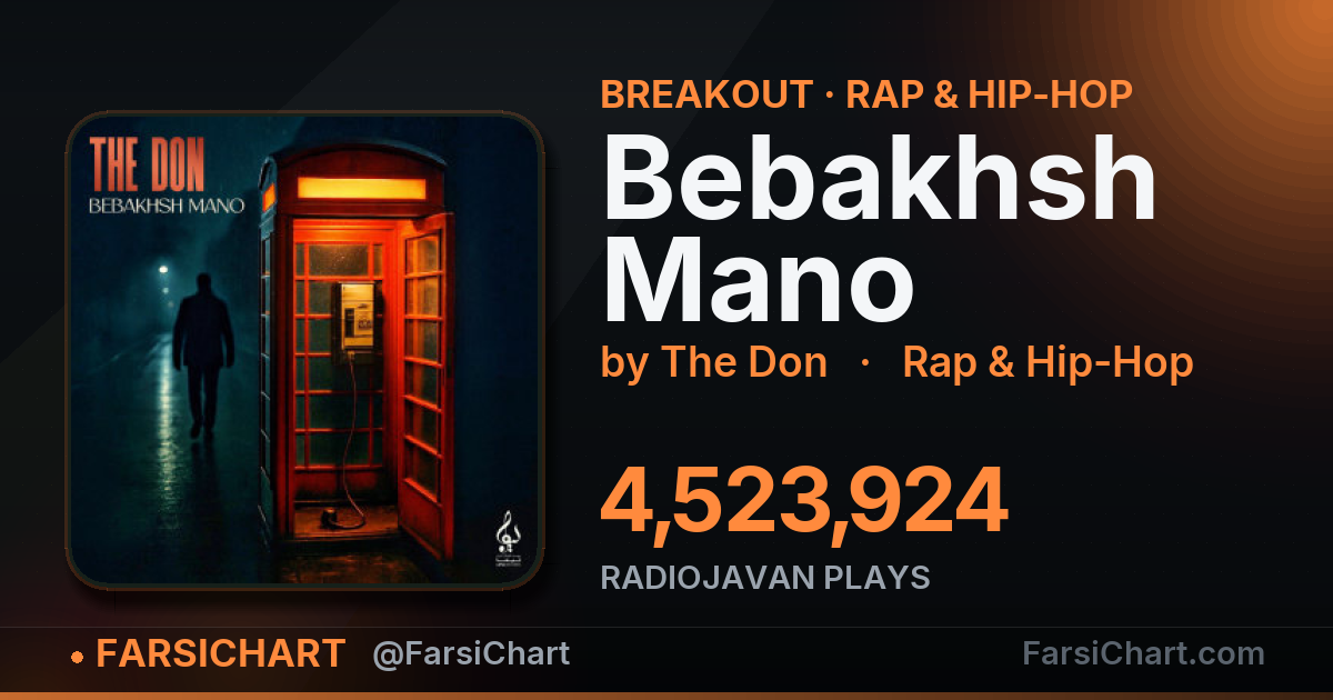 🔥 «Bebakhsh Mano» به ۴٫۵ میلیون پخش رسید