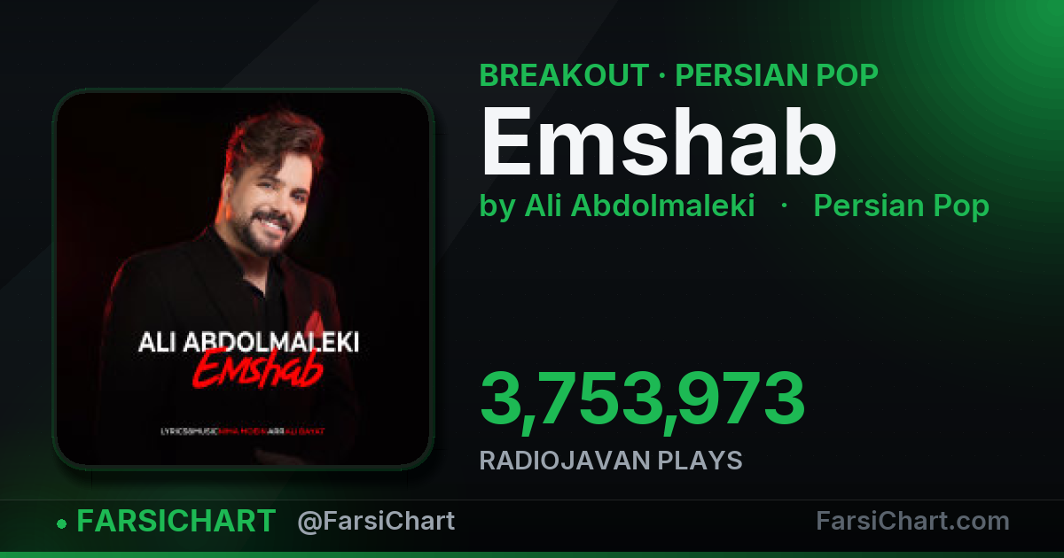 "Emshab" is breaking out — Persian music chart · FarsiChart