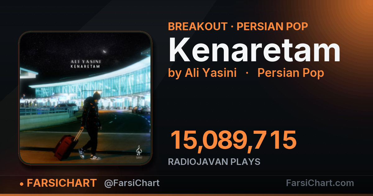 "Kenaretam" is breaking out — Persian music chart · FarsiChart