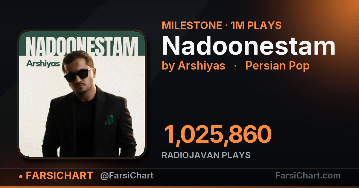 🏆 «Nadoonestam» از مرز ۱ میلیون پخش گذشت