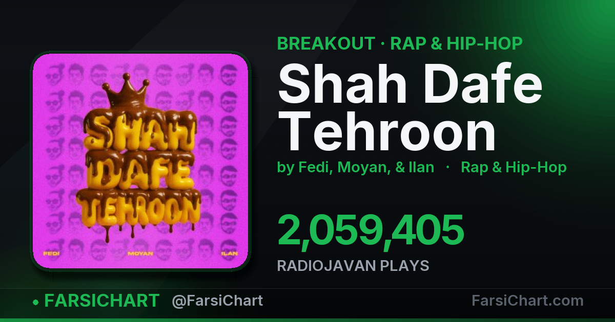 "Shah Dafe Tehroon" is breaking out — Persian music chart · FarsiChart