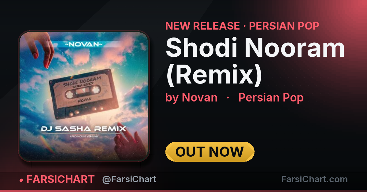 New release from Novan: "Shodi Nooram (Remix)" — Persian music chart · FarsiChart