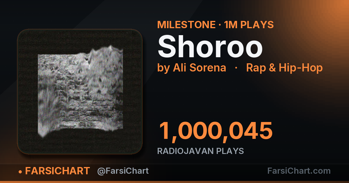 "Shoroo" passes 1,000,000 plays — Persian music chart · FarsiChart