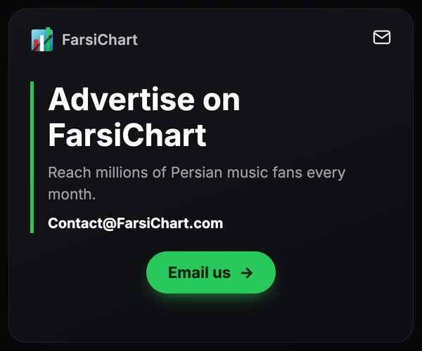 Advertise on FarsiChart — reach millions of Persian music fans every month. Email Contact@FarsiChart.com